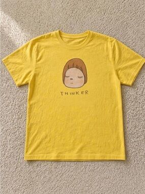 Gildan Yellow Graphic 'Thinker' Short Sleeve Tee